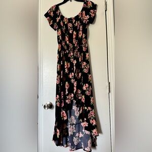Floral High-Low Skirt